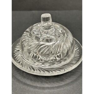 EAPG  Child's Toy Butter Dish Buzz Star Whirligig US Glass #15101 EAPG MINT